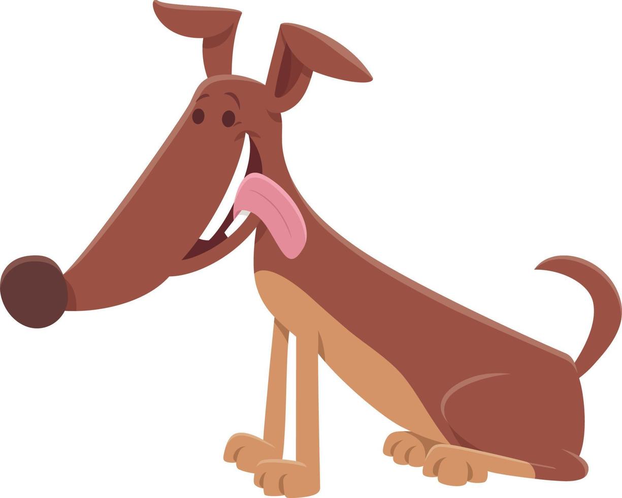 personnage animal chien de dessin animé tirant la langue vecteur