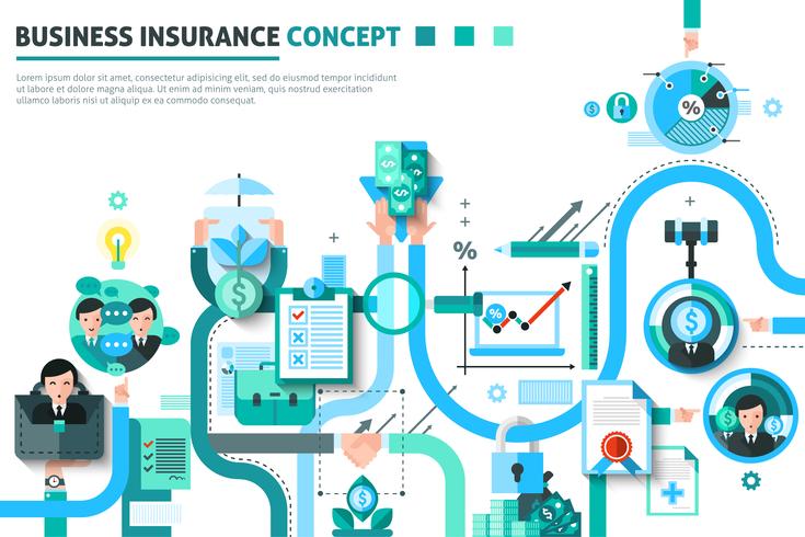 Illustration du concept d&#39;assurance entreprise vecteur