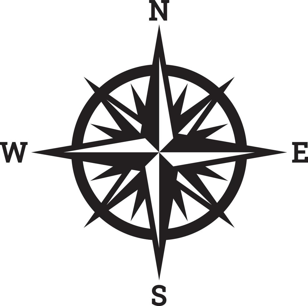 icône de boussole nautique vecteur