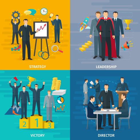 Leadership Concept Icons Set vecteur