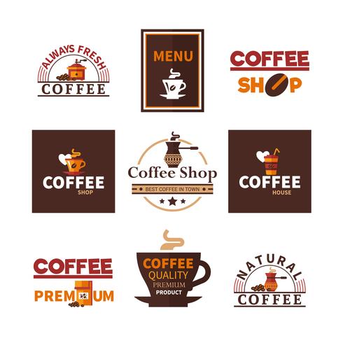 Coffee Shop Cafe Design Collection d&#39;emblèmes vecteur