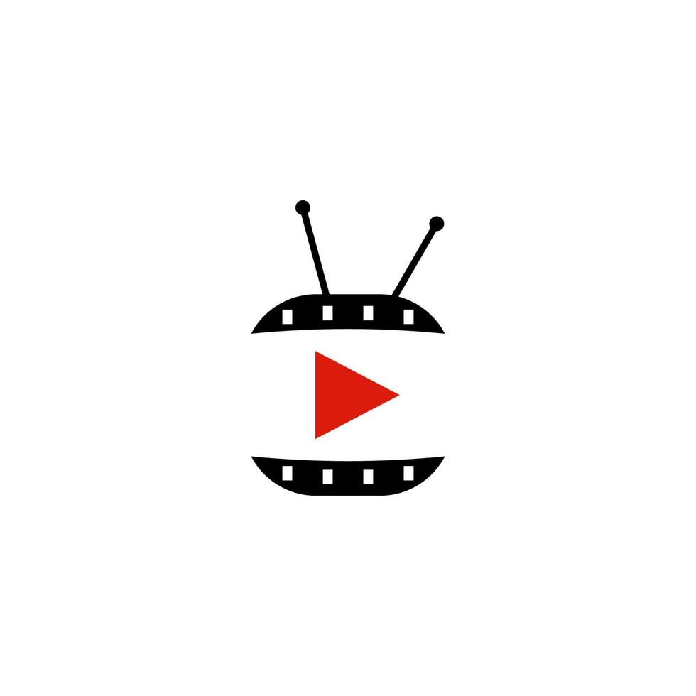 illustration vectorielle du logo de la télévision vidéo vecteur