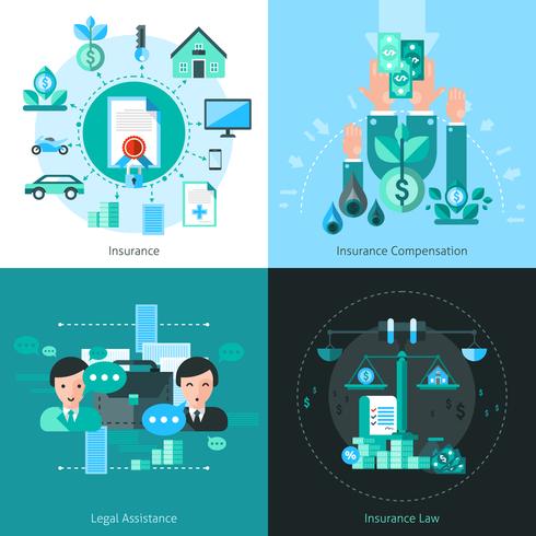 Business Insurance Concept Icons Set vecteur