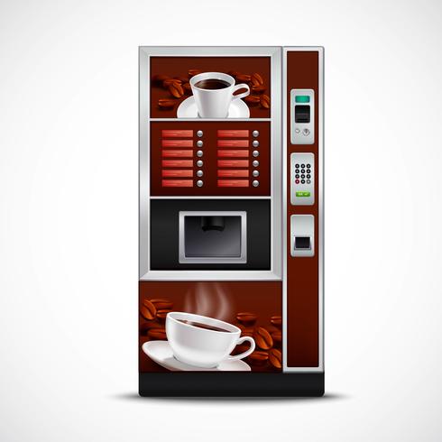 Distributeur automatique de café réaliste vecteur