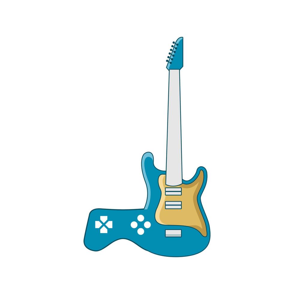 illustration vectorielle du logo des applications de guitare. parfait à utiliser pour la musique ou la société de jeux vecteur