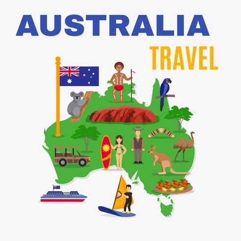Affiche de voyage en Australie vecteur