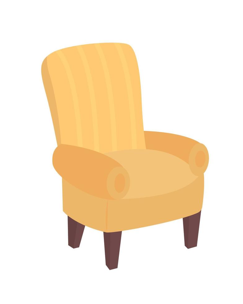 fauteuil jaune semi plat couleur objet vectoriel