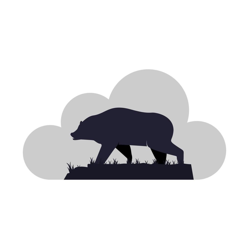 illustration vectorielle du logo de l'ours grizzli nuage. parfait à utiliser pour une entreprise technologique vecteur