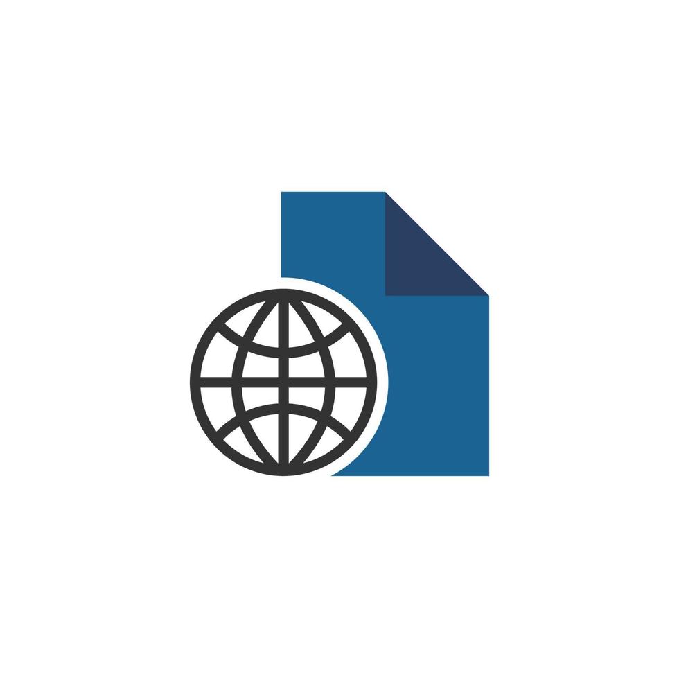 illustration vectorielle du logo du fichier mondial. parfait à utiliser pour une entreprise technologique vecteur