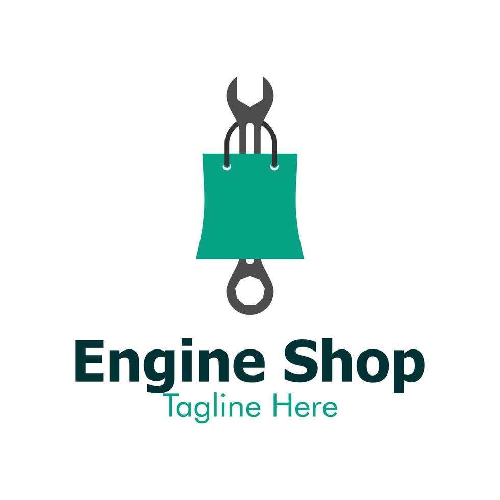 illustration vectorielle du logo de l'atelier du moteur. parfait à utiliser pour une entreprise technologique vecteur
