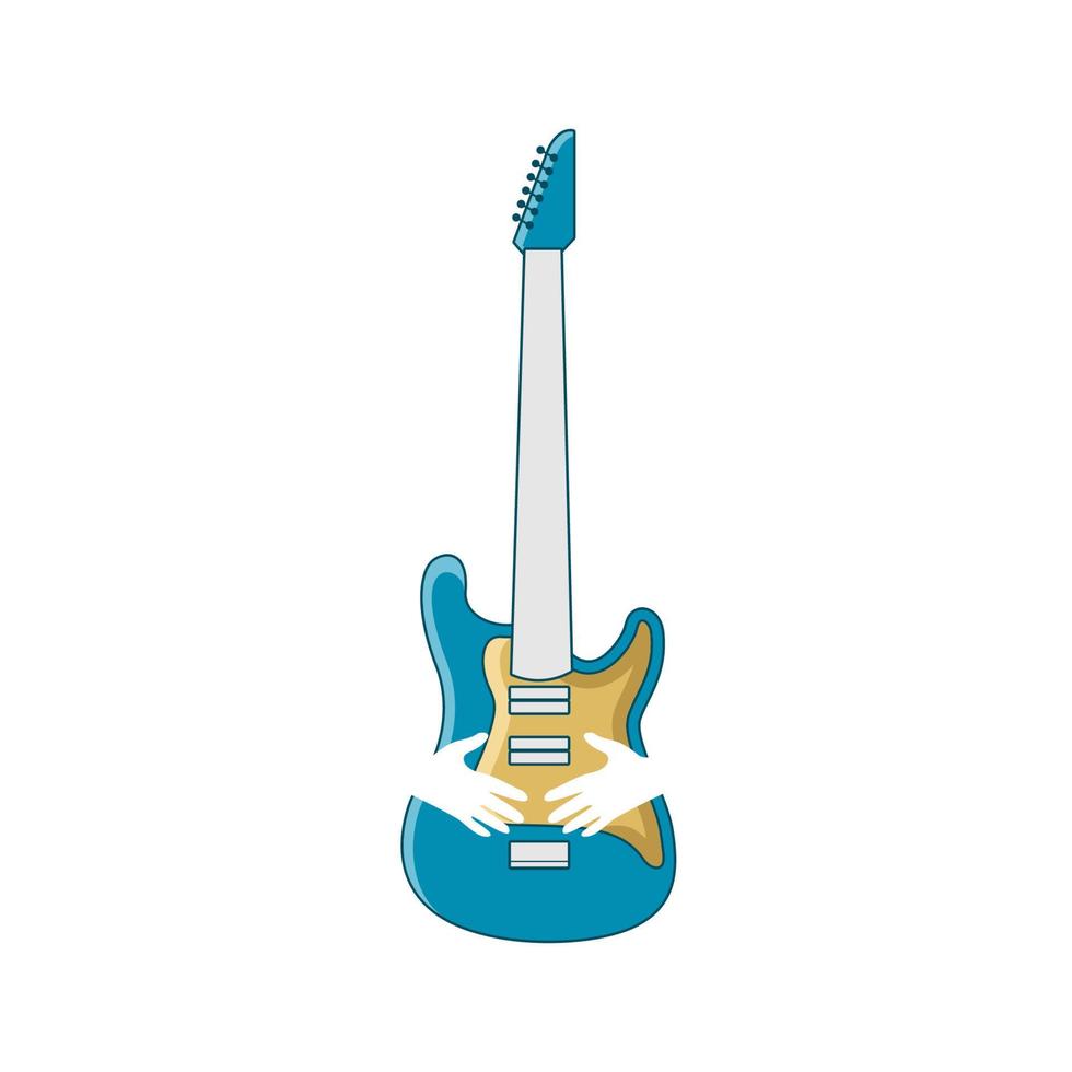 illustration vectorielle du logo du magasin de guitare. parfait à utiliser pour une entreprise de musique vecteur