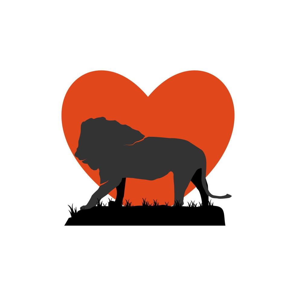 illustration vectorielle du logo de lion d'amour. parfait à utiliser pour une entreprise technologique vecteur