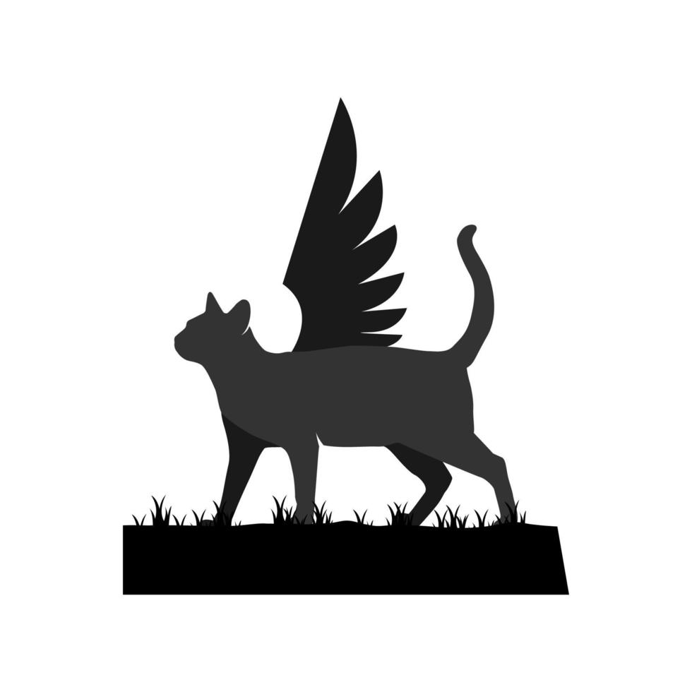 illustration vectorielle du logo de l'aile de chat. parfait à utiliser pour une entreprise technologique vecteur