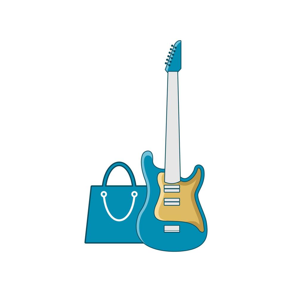 illustration vectorielle du logo du magasin de guitare. parfait à utiliser pour une entreprise de musique vecteur