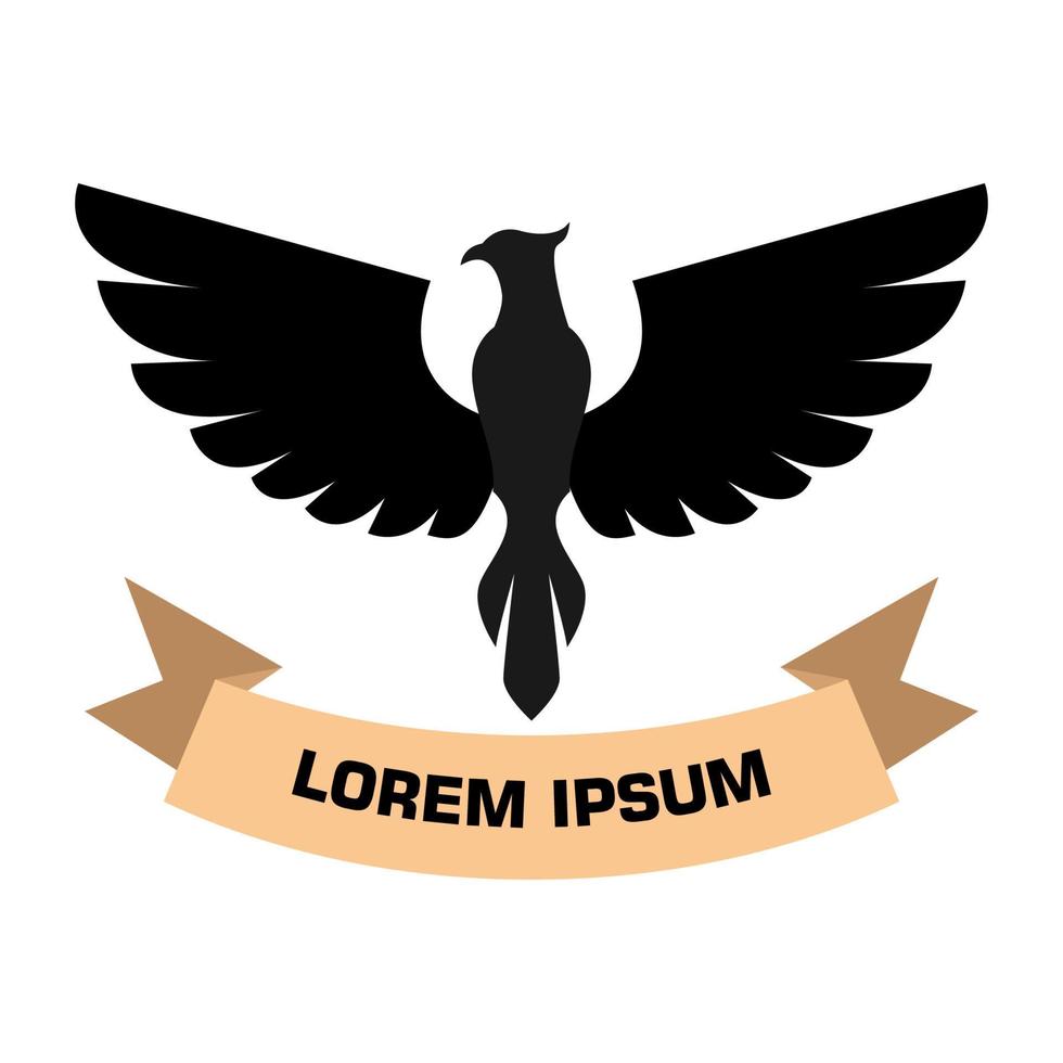 illustration vectorielle du logo de l'emblème de l'aigle volant. parfait à utiliser pour une entreprise technologique vecteur