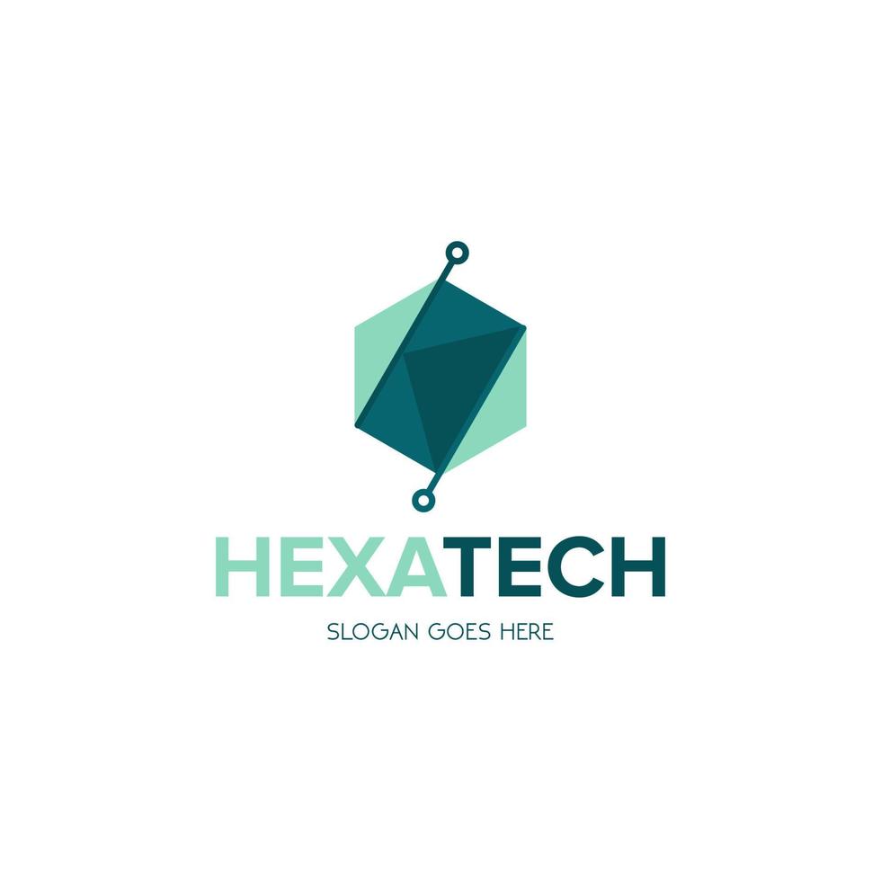 illustration vectorielle du logo de la technologie hexagonale. parfait à utiliser pour une entreprise technologique vecteur