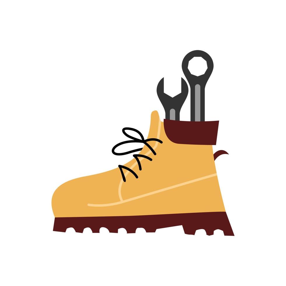 illustration vectorielle du logo des outils de chaussures de sécurité. parfait à utiliser pour une entreprise de mode vecteur