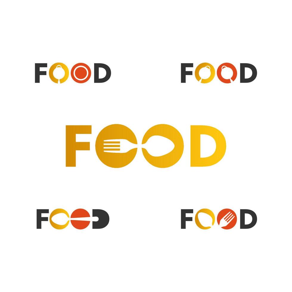 illustration vectorielle du logo de typographie alimentaire. parfait à utiliser pour une entreprise alimentaire vecteur