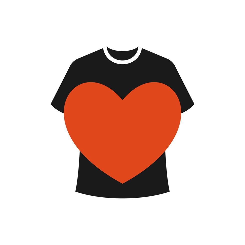 illustration vectorielle du logo de la chemise d'amour. parfait à utiliser pour une entreprise technologique vecteur