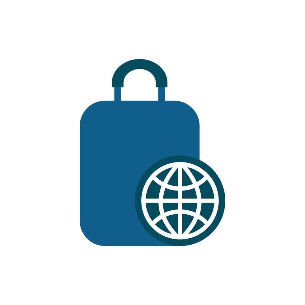 illustration vectorielle du logo global de la valise. parfait à utiliser pour une entreprise technologique vecteur