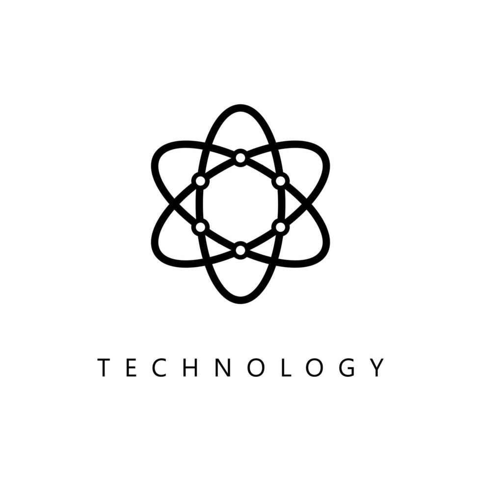 illustration vectorielle du logo de la technologie ovale. parfait à utiliser pour une entreprise technologique vecteur