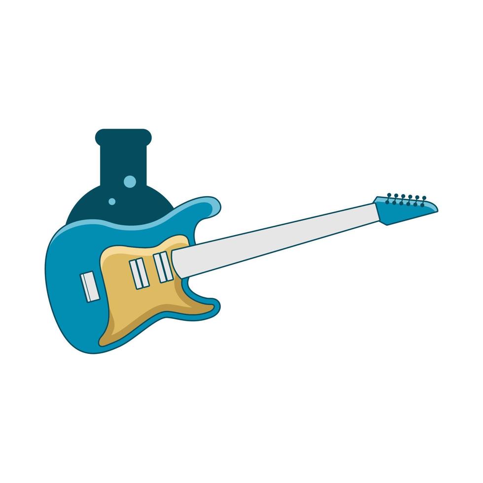 illustration vectorielle du logo du laboratoire de guitare. parfait à utiliser pour la musique ou la société de jeux vecteur