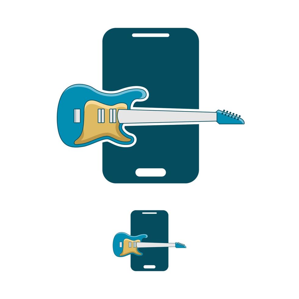 illustration vectorielle du logo des applications de guitare. parfait à utiliser pour la musique ou la société de jeux vecteur