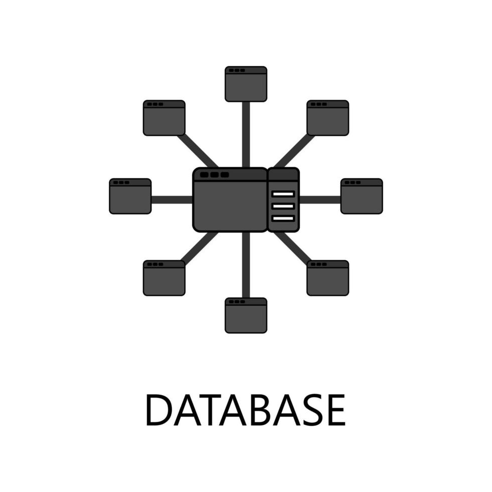 icône de la base de données. icône de base de données vectorielles à la mode sur fond blanc, l'illustration vectorielle peut être utilisée pour le web et le mobile vecteur