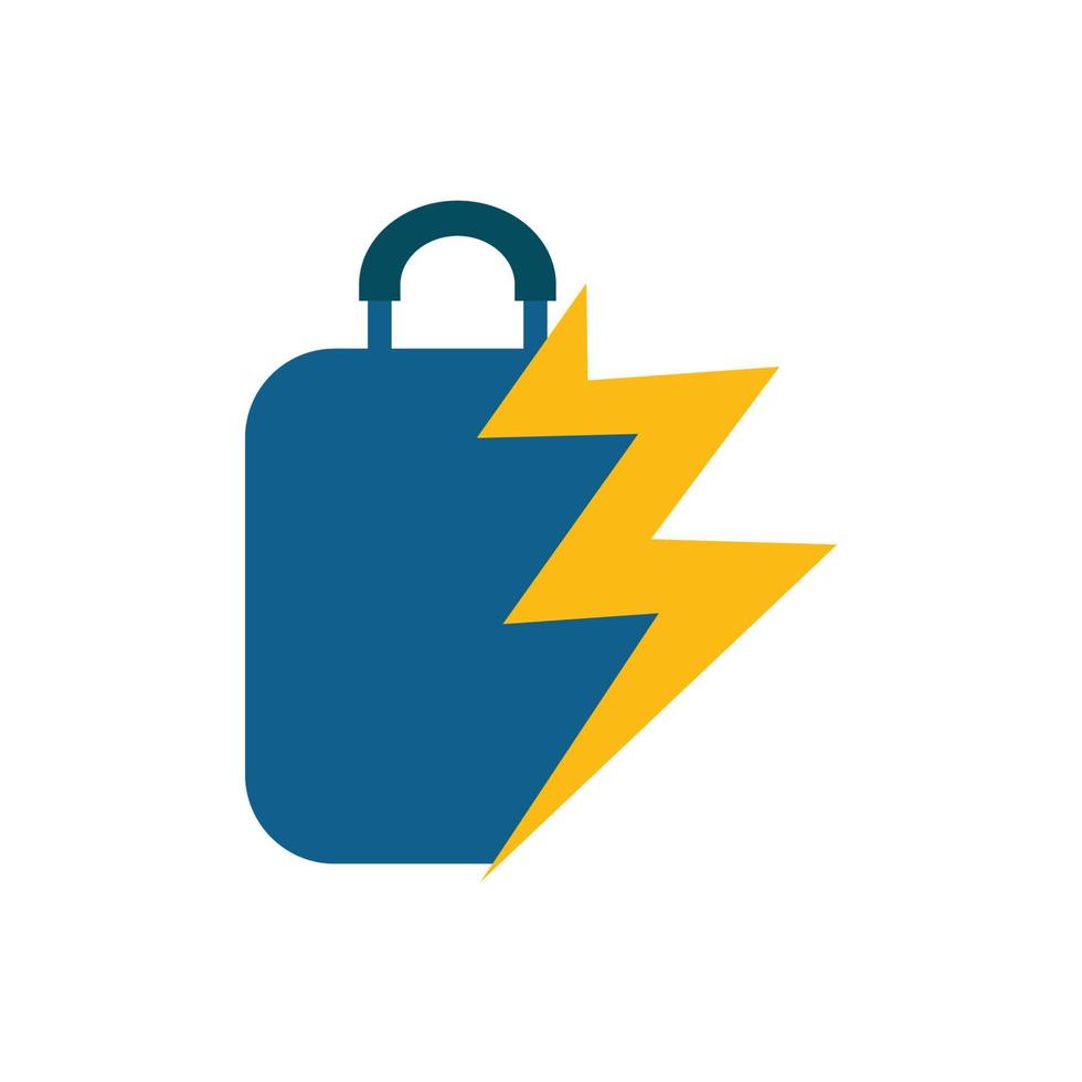 illustration vectorielle du logo de la valise flash. parfait à utiliser pour une entreprise technologique vecteur