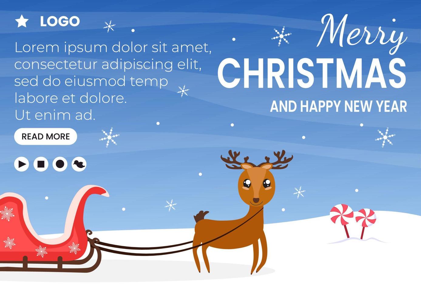 joyeux noël modèle de brochure illustration design plat modifiable de fond carré adapté aux médias sociaux, aux cartes, aux salutations et aux publicités sur Internet vecteur