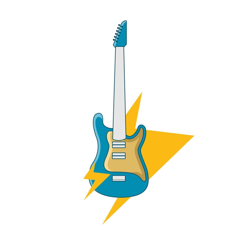 illustration vectorielle du logo de la guitare Thunder. parfait à utiliser pour une entreprise de musique vecteur