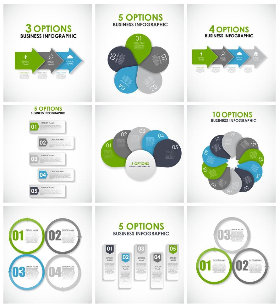 collection de modèles d'infographie pour l'illustration vectorielle d'affaires vecteur