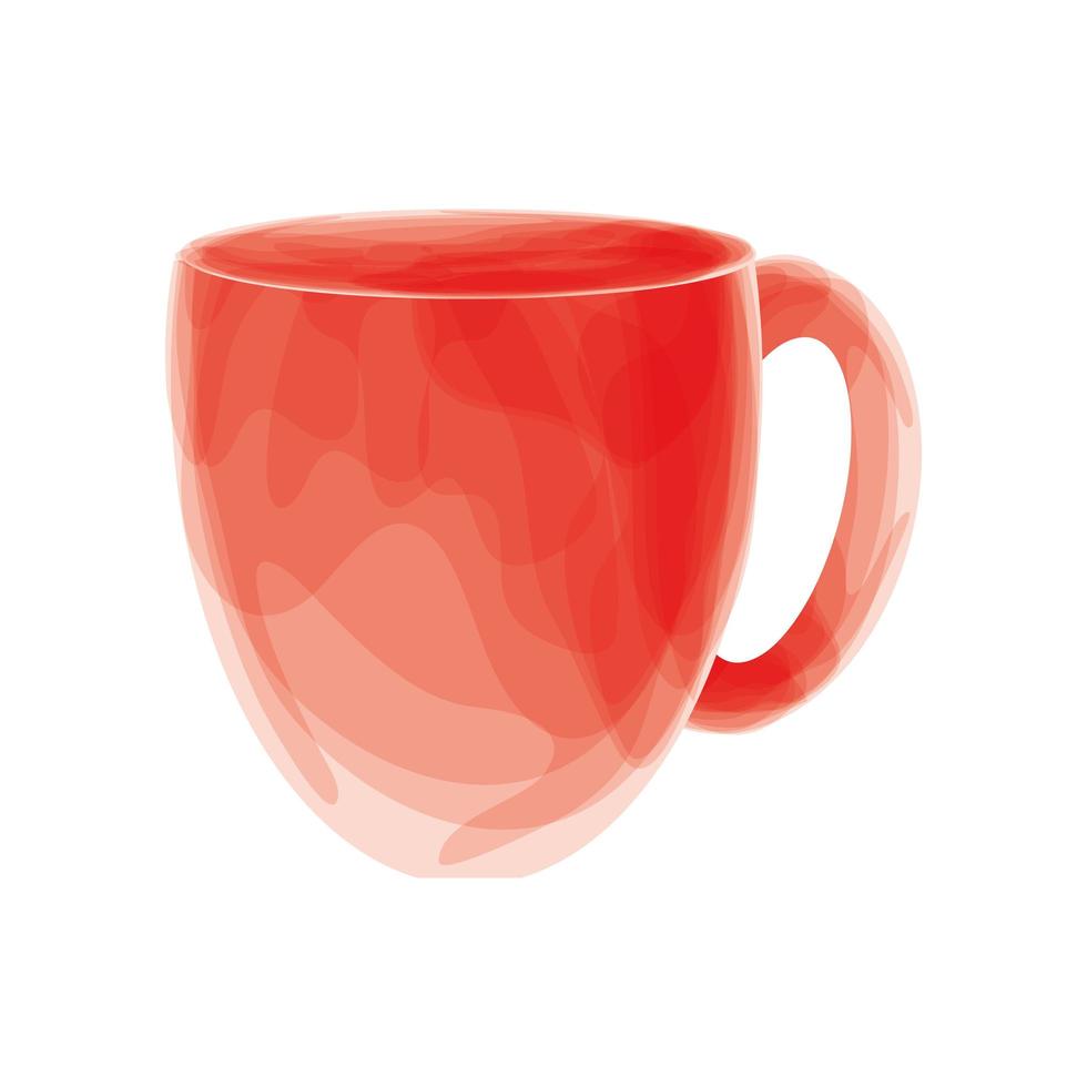 tasse en céramique rouge vecteur