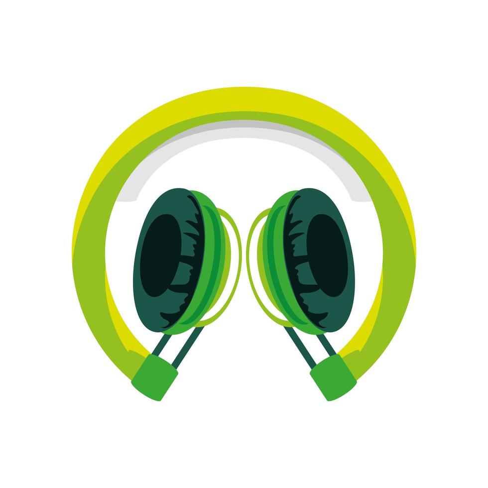 gadget de casque vert vecteur