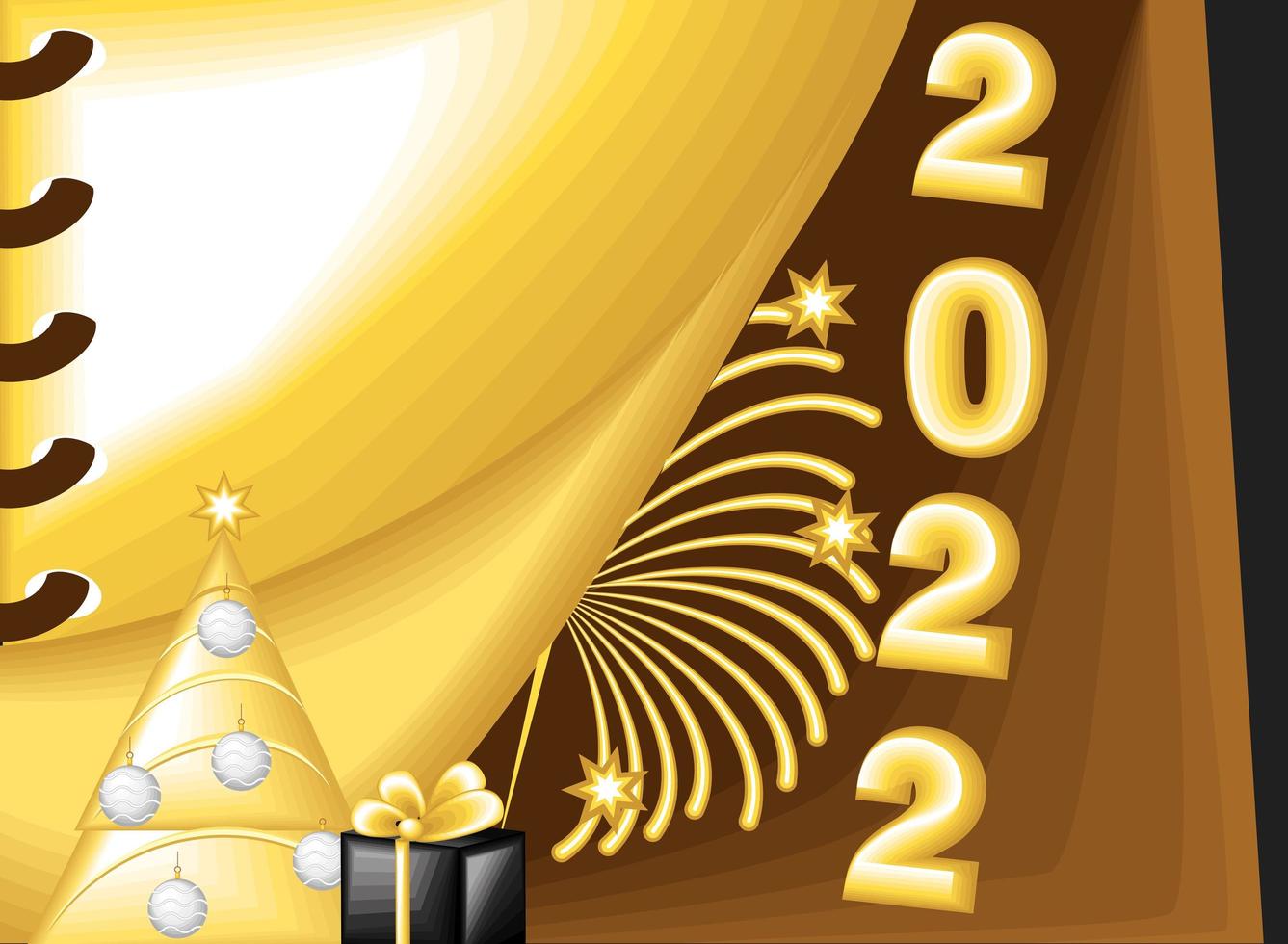 carte de fête du nouvel an 2022 vecteur