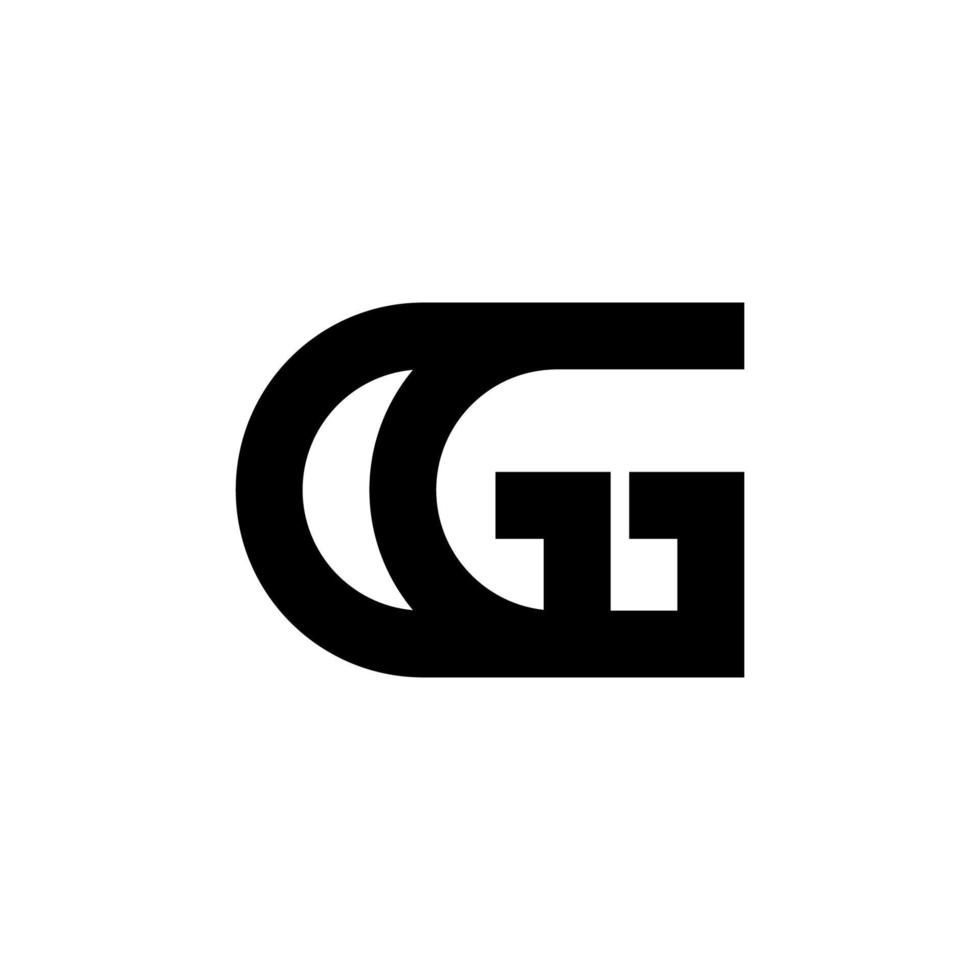 illustration vectorielle du logo de la lettre gg moderne. parfait à utiliser pour une entreprise technologique vecteur