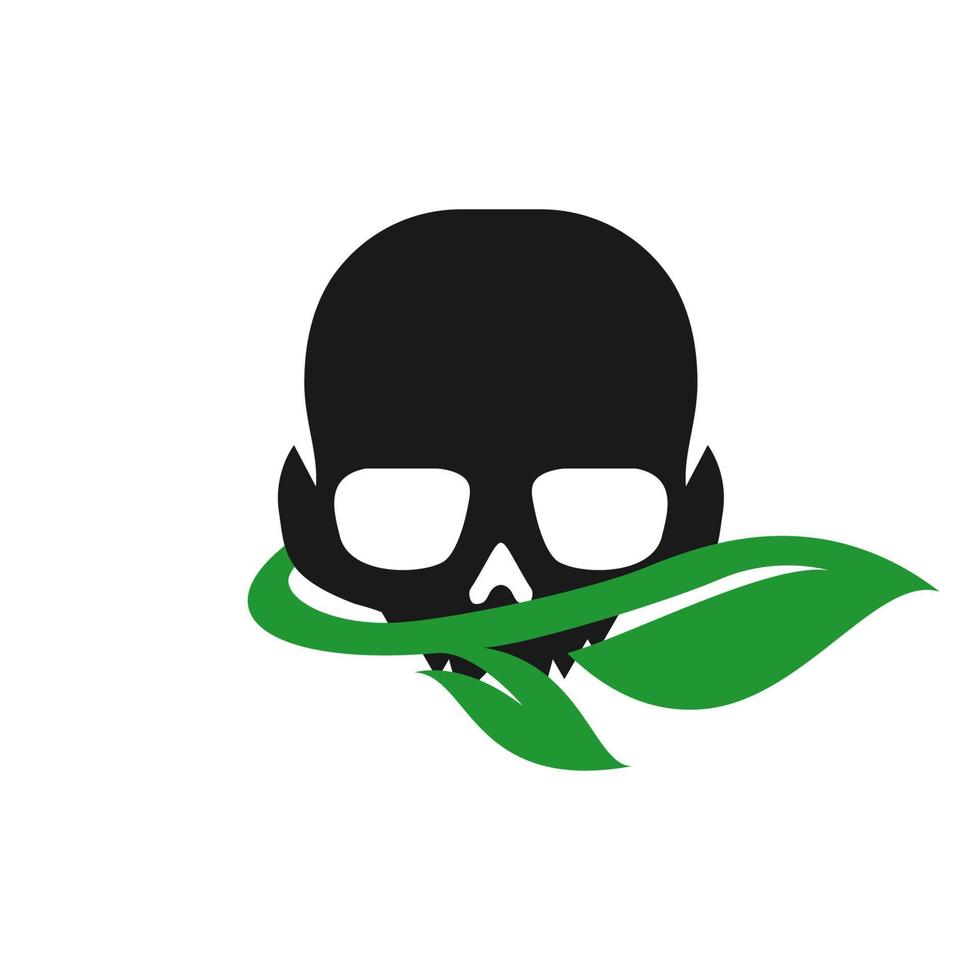 illustration vectorielle du logo du crâne de feuille. parfait à utiliser pour une entreprise technologique vecteur