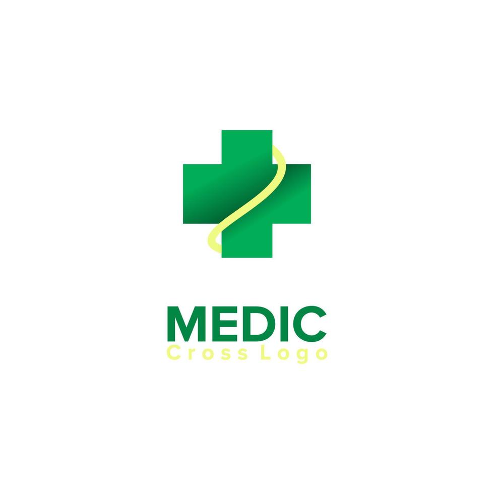 illustration vectorielle du logo de la croix verte. parfait à utiliser pour le logo médical vecteur
