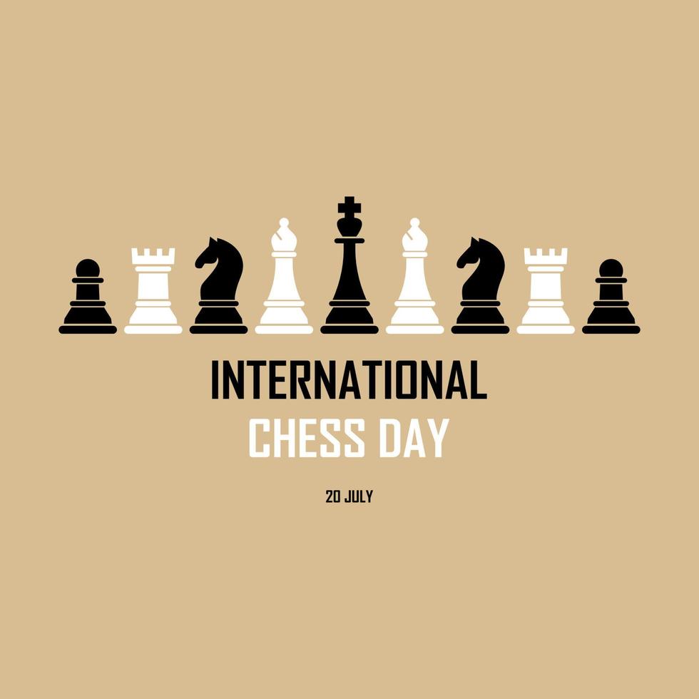 inspirations du logo de la journée internationale des échecs vecteur