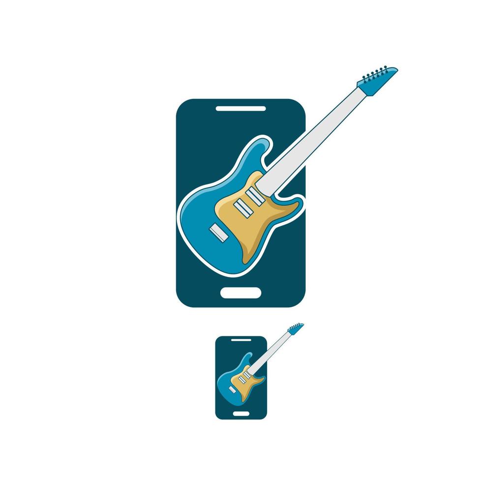 illustration vectorielle du logo des applications de guitare. parfait à utiliser pour la musique ou la société de jeux vecteur