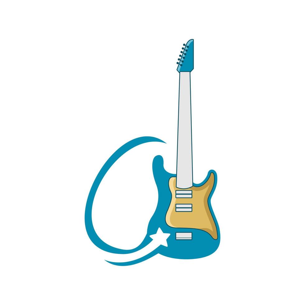 illustration vectorielle du logo du magasin de guitare star. parfait à utiliser pour une entreprise de musique vecteur