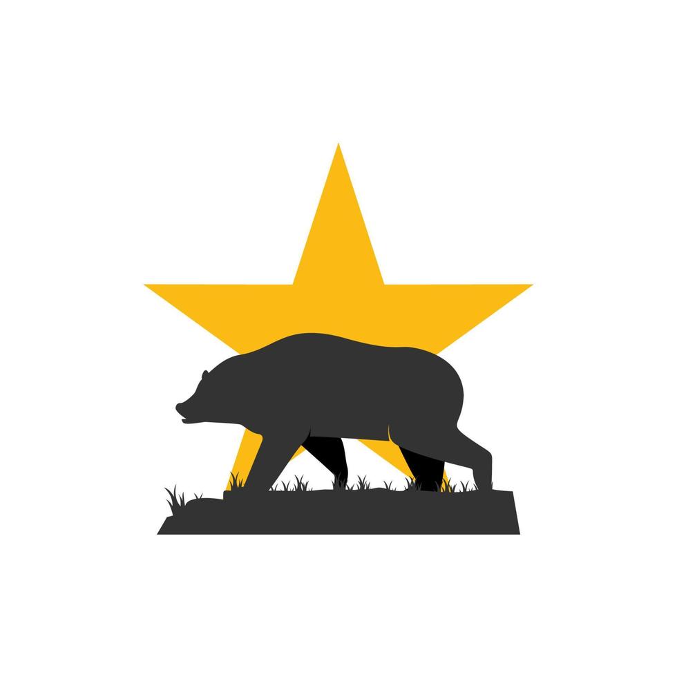 illustration vectorielle du logo de l'ours grizzly star. parfait à utiliser pour une entreprise technologique vecteur