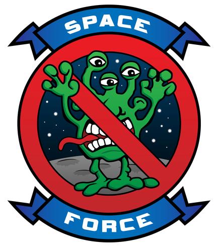 Illustration vectorielle de drôle de Space Force Alien Cartoon vecteur