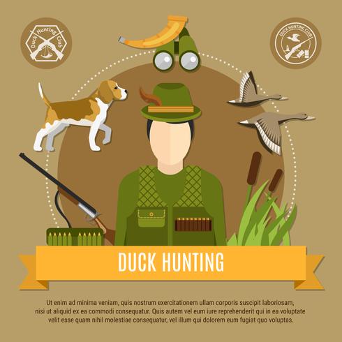 Concept de chasse au canard vecteur