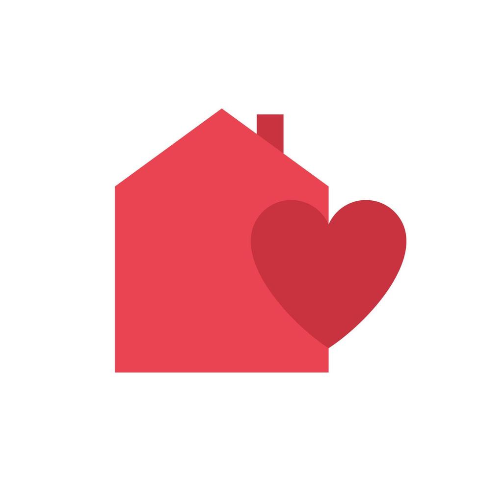 illustration vectorielle du logo de la maison de l'amour vecteur
