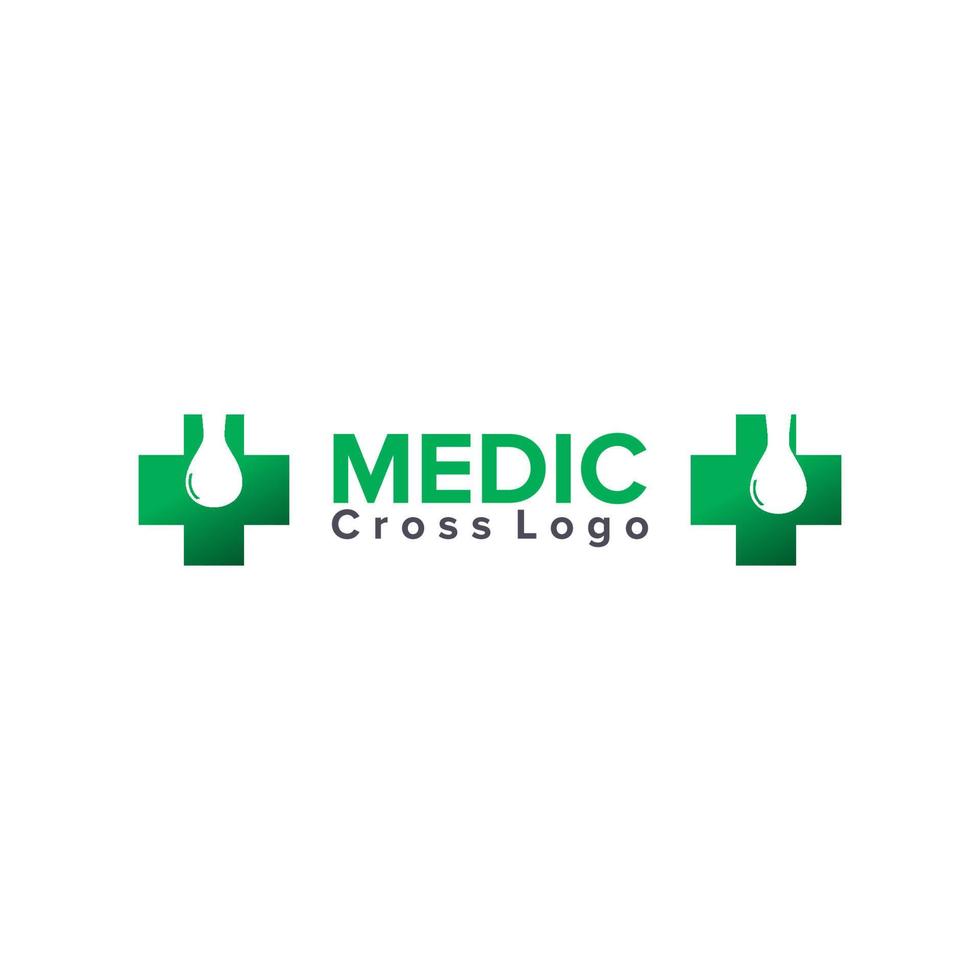 illustration vectorielle du logo de la croix verte. parfait à utiliser pour le logo médical vecteur