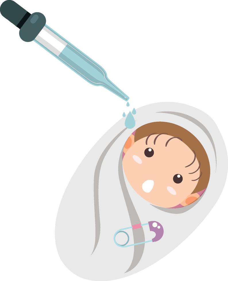 un bébé vacciné contre la polio vecteur