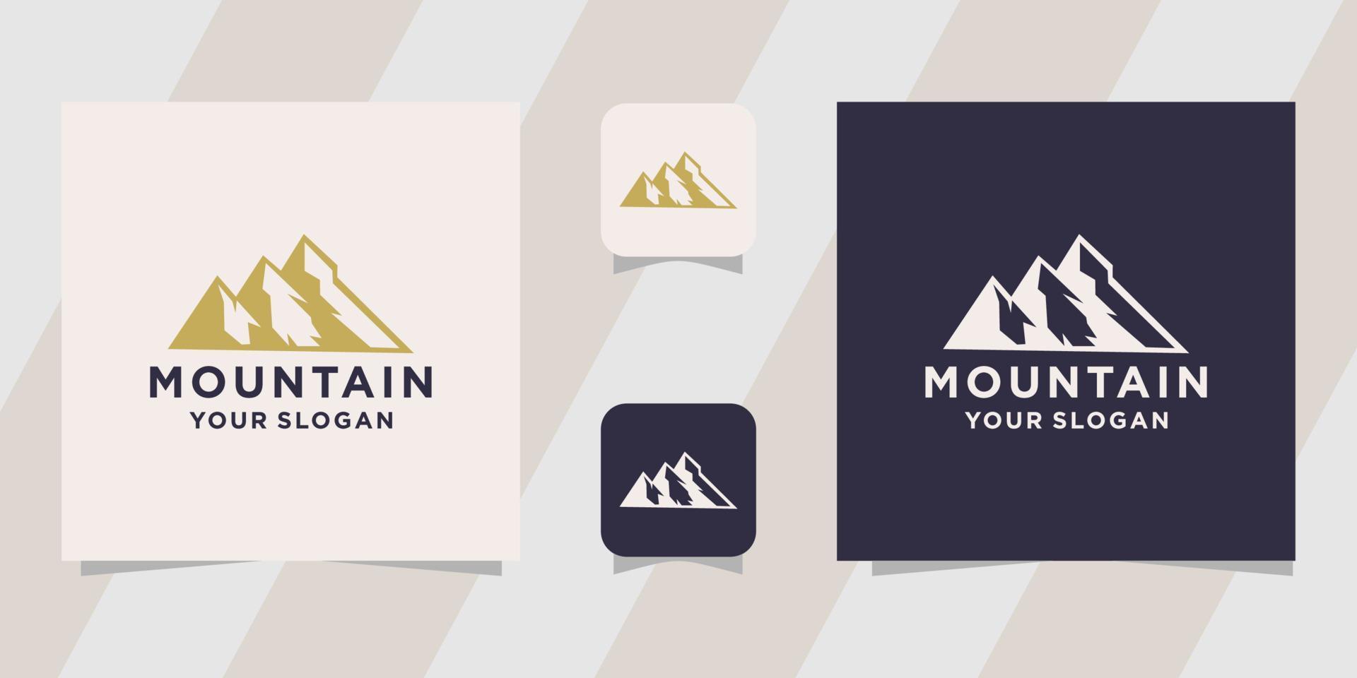 modèle de logo de montagne vecteur