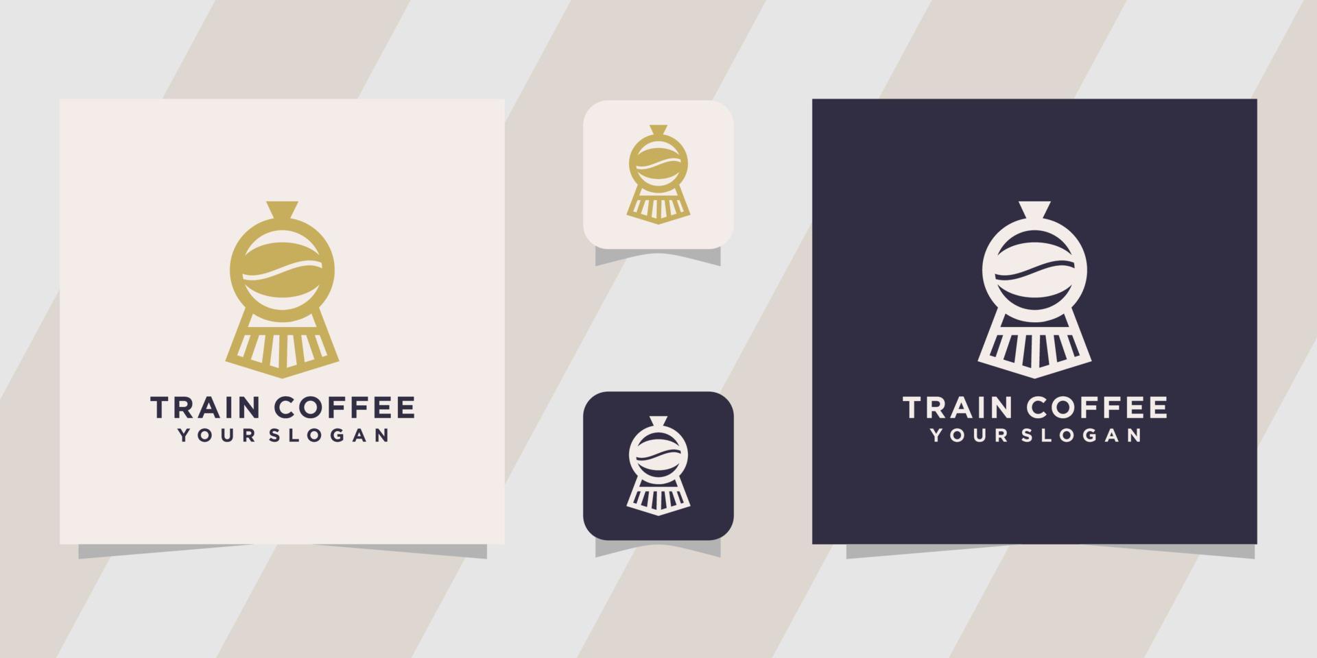 modèle de logo de café de train vecteur