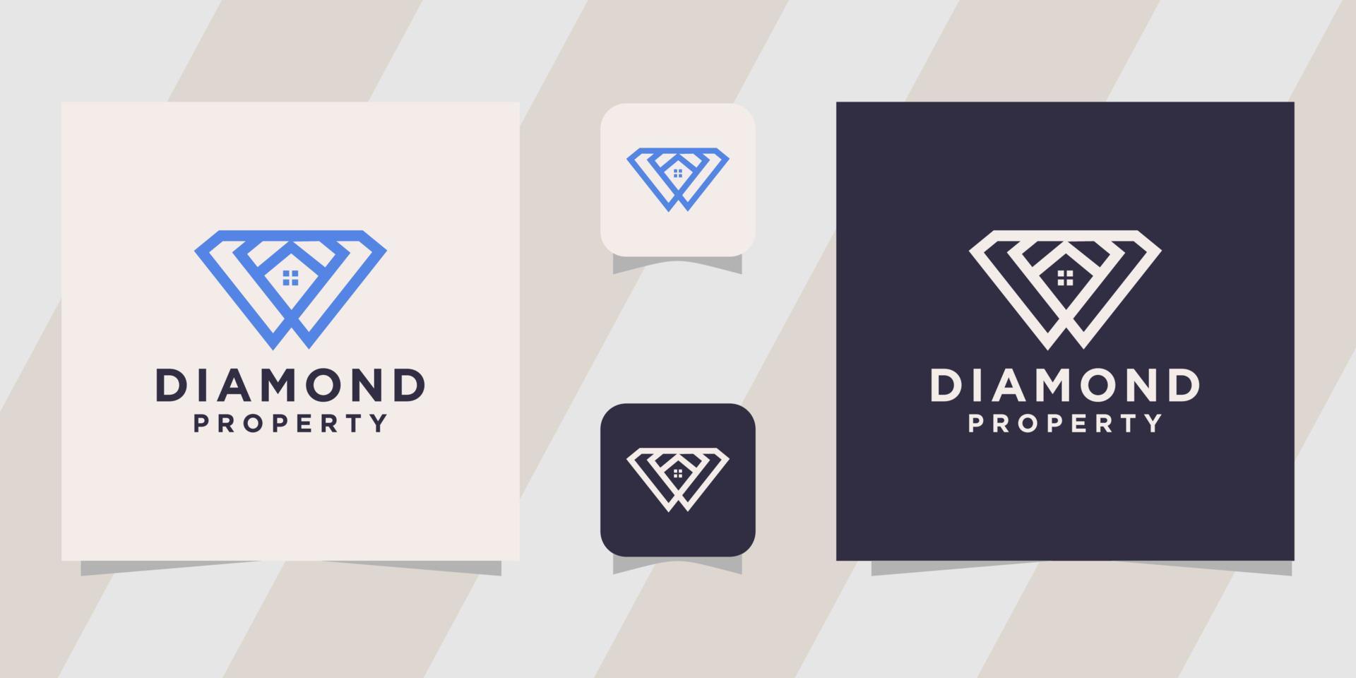 modèle de logo de propriété de diamant vecteur